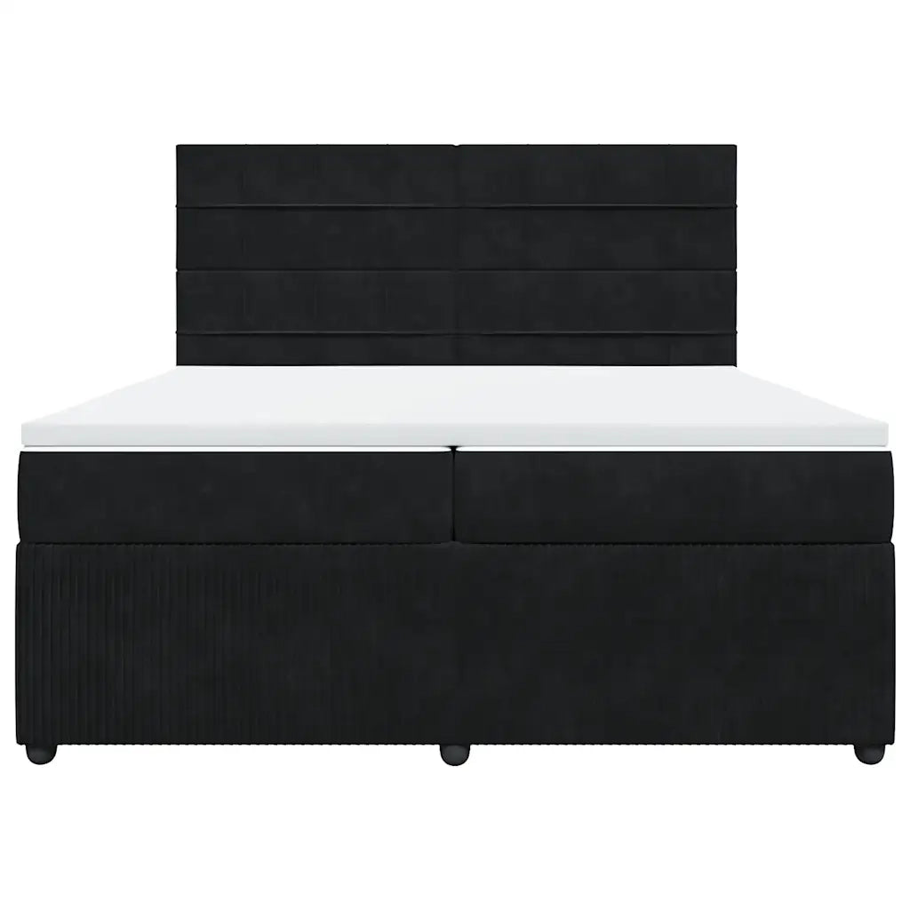 vidaXL Giroletto a Molle con Materasso Nero 200x200 cm in Velluto
