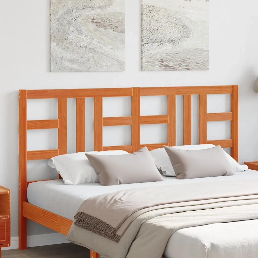 Testiera Marrone Cera 150 cm in Legno Massello di Pino 844192