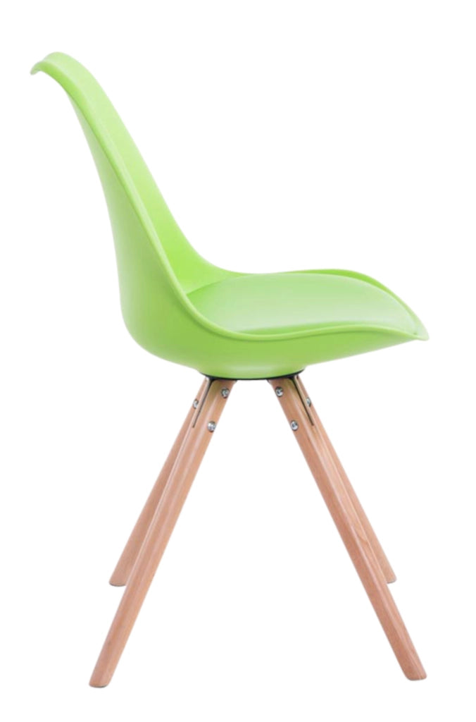 Set di 4 sedie Toulouse in ecopelle rotonde verde,natura