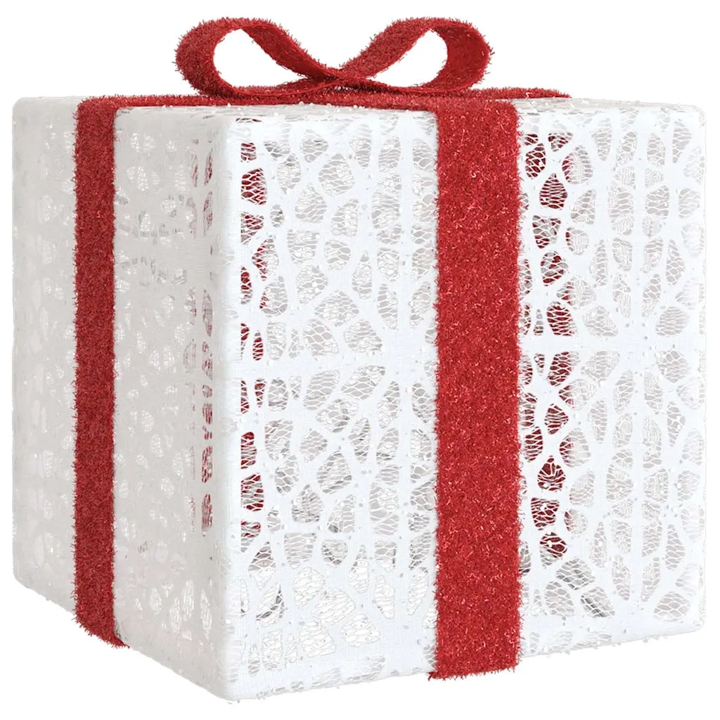 Pacchi di Natale Illuminati 3 pz 64 LED Bianco Caldo CFW9584696