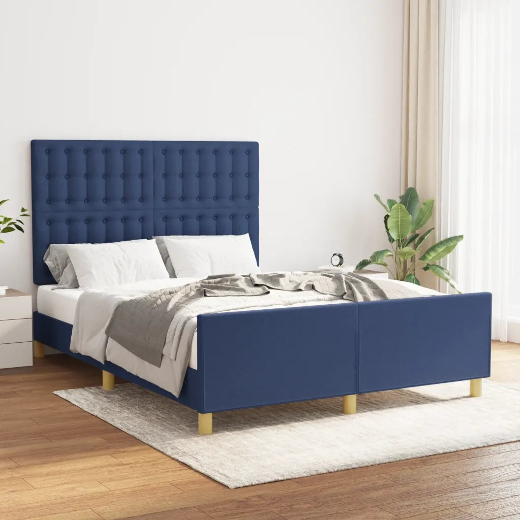 Giroletto senza Materasso Blu 140x200 cm in Tessuto