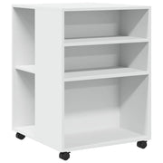 Tavolino | Tavolo laterale con Ruote Bianco 55x60x78 cm in Truciolato