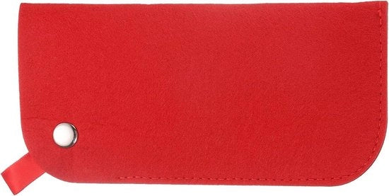 Borsa per occhiali portatile morbida con panno di velluto e cassetta per occhiali da sole, Rosso