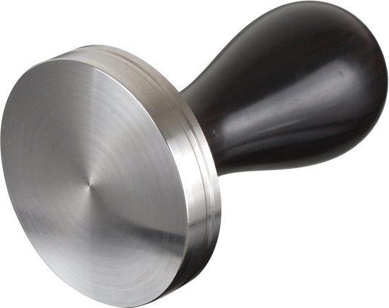 Stampo espresso stile classico con maniglia ergonomico in legno pregiato perfetto per il barista espresso 54 mm ebonite nero