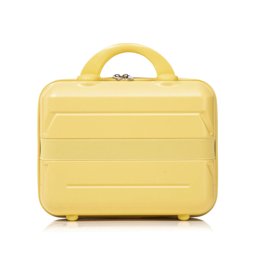 Set Valigie Rigide ABS con 2 Valigie Spinner da 14" e 19" e Beauty Case 14" Giallo