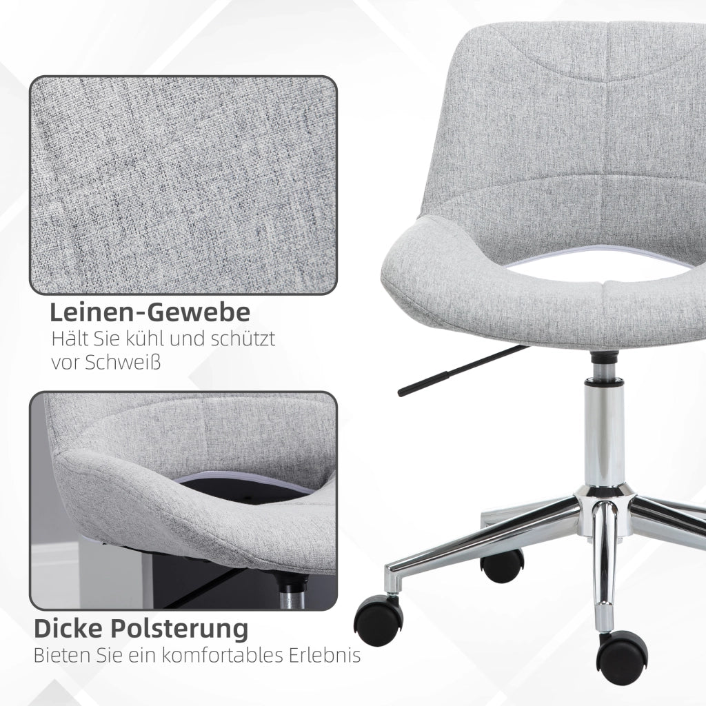 Sedia da Ufficio Girevole ¨C Zephmum ¨C Grigio Chiaro Metallico 49x56.5x73-82.5 cm