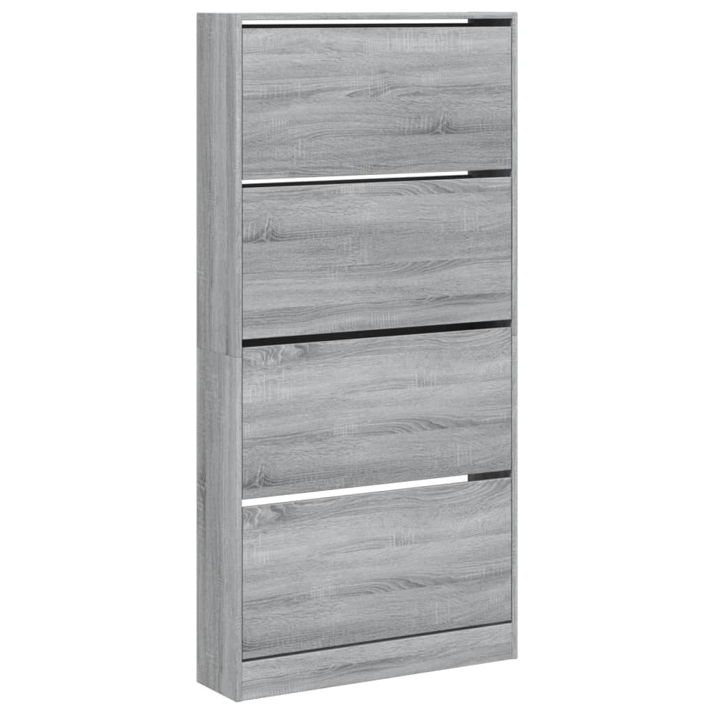Scarpiera mobile contenitore per scarpe mobile per ingresso/corridoio/soggiorno 4 cassetti a ribalta grigio Sonoma 02_0021387