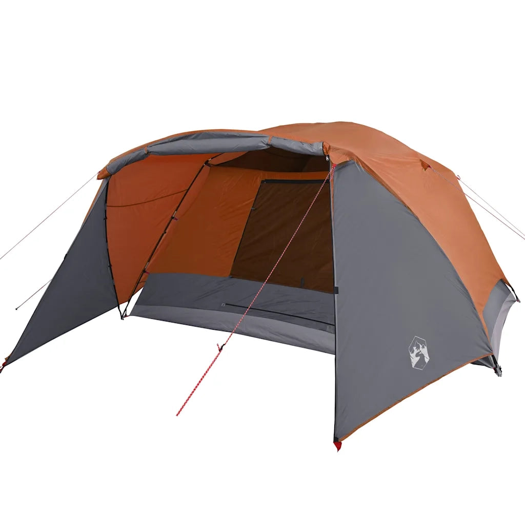 Tenda da Famiglia con Portico per 6 Persone Grigio e Arancione 94420