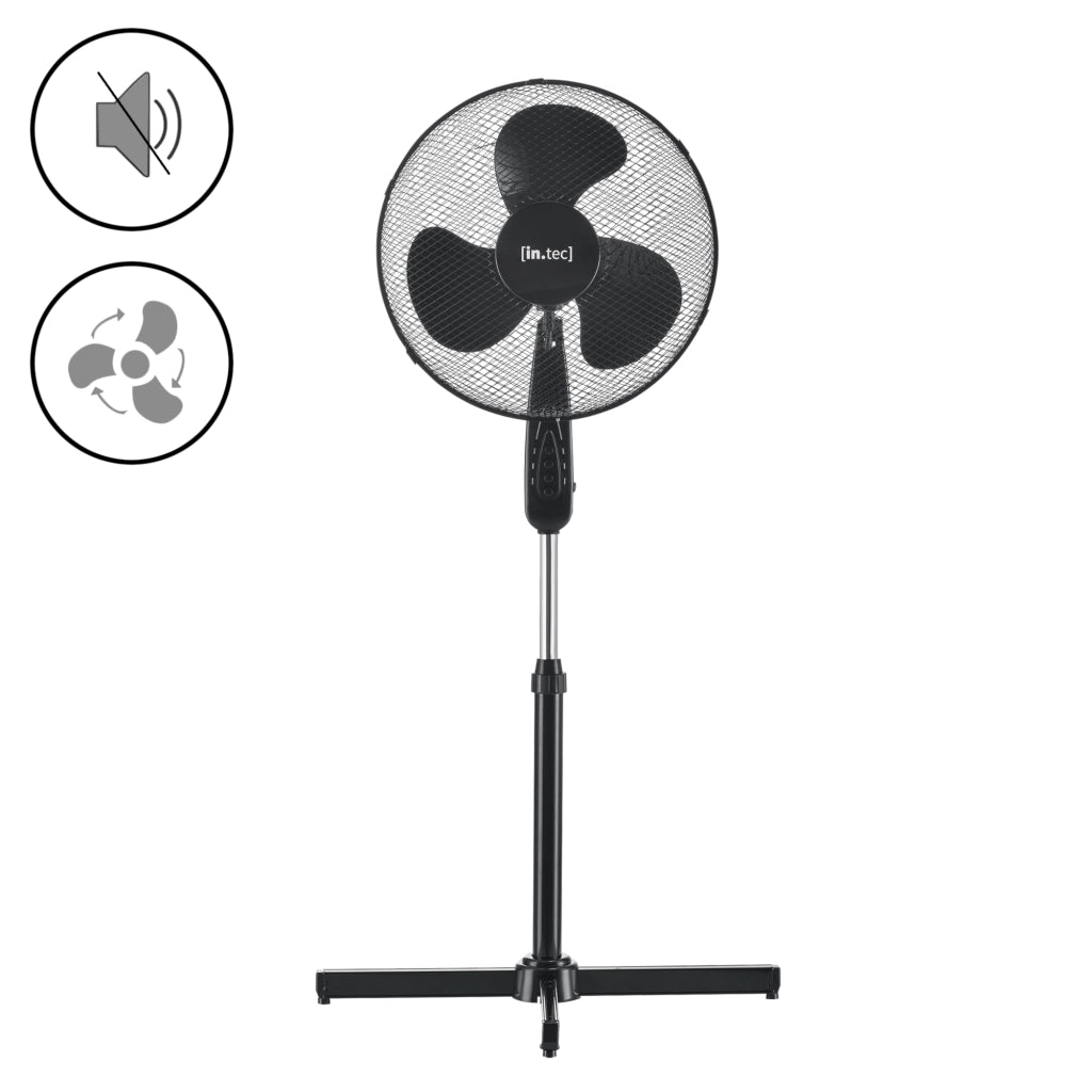 Ventilatore a Piantana con 3 Velocitá Altezza Regolabile max 120 cm Modalitá Oscillazione Motore 50W - Nero