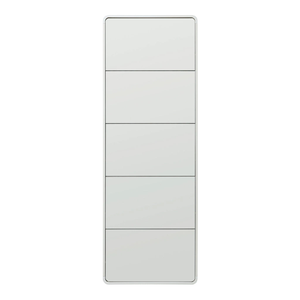Scarpiera Aure con Ante a Specchio e 5 Contenitori Ribaltabili 180 x 63 x 24 cm Bianco [en.casa]