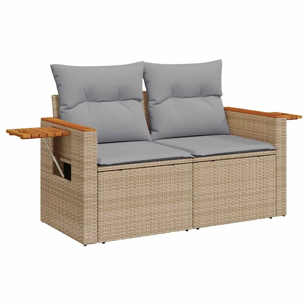 Set Divano da Giardino 9 pcs Beige e Grigio Chiaro polyrattan 3365122