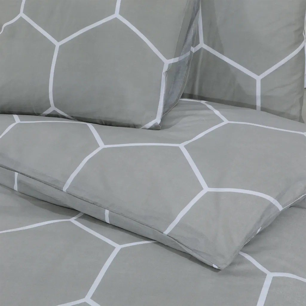 Set Copripiumino Grigio 200x200 cm in Cotone 136456