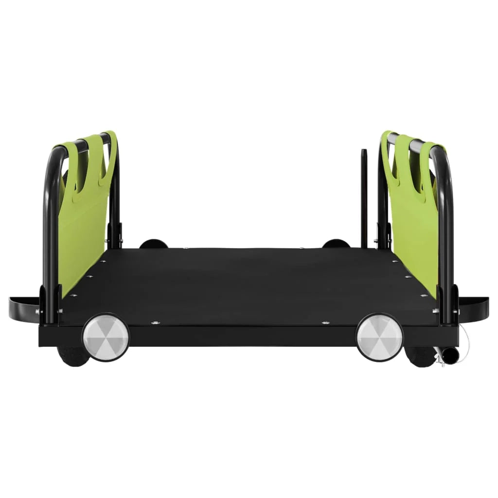 Rimorchio per bicicletta carrello tessuto Oxford ferro verde 02_0044406