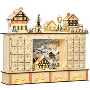 Calendario dell'Avvento in Legno con 24 Cassetti ¨C zephmum ¨C 44x10x37cm