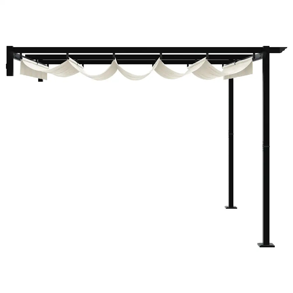 vidaXL Gazebo a Muro Crema Acciaio