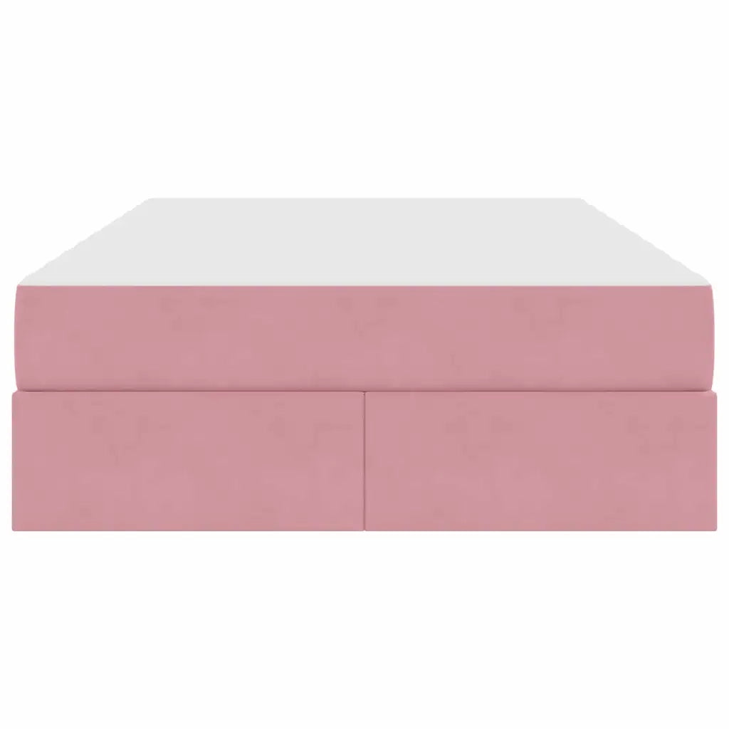 Letto con contenitore e materasso Rosa 120 x 200 cm Velluto
