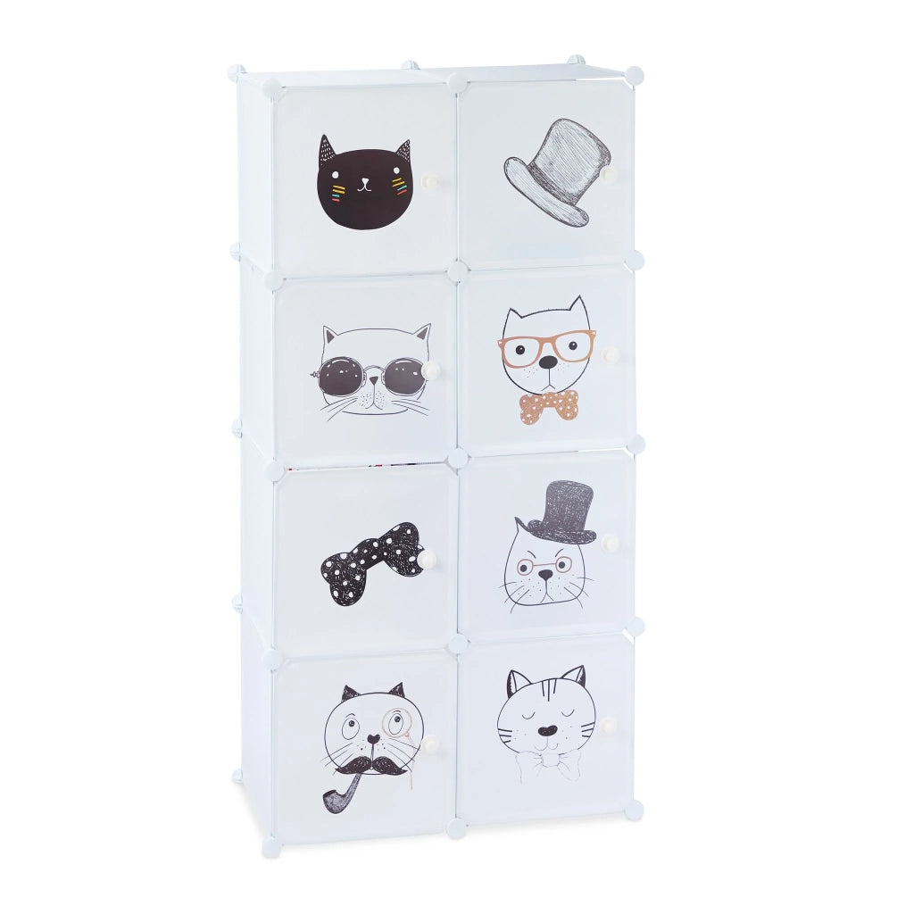 Scaffale componibile per bambini organizzato adatto 80 x 30 x 120 cm in materiale stabile bianco 13_0007263