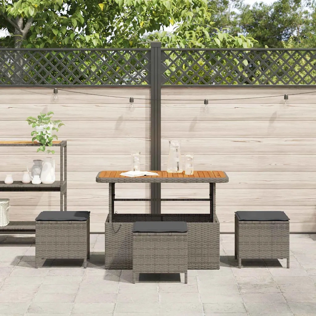 Set da Pranzo per Giardino | Set Salotto da Giardino Grigio polyrattan