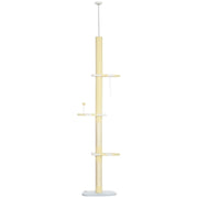 Tiragraffi regolabile in altezza, antiscivolo, con pali in corda di sisal, 220-260 cm (altezza) x 47 cm (lunghezza) x 34 cm (larghezza),