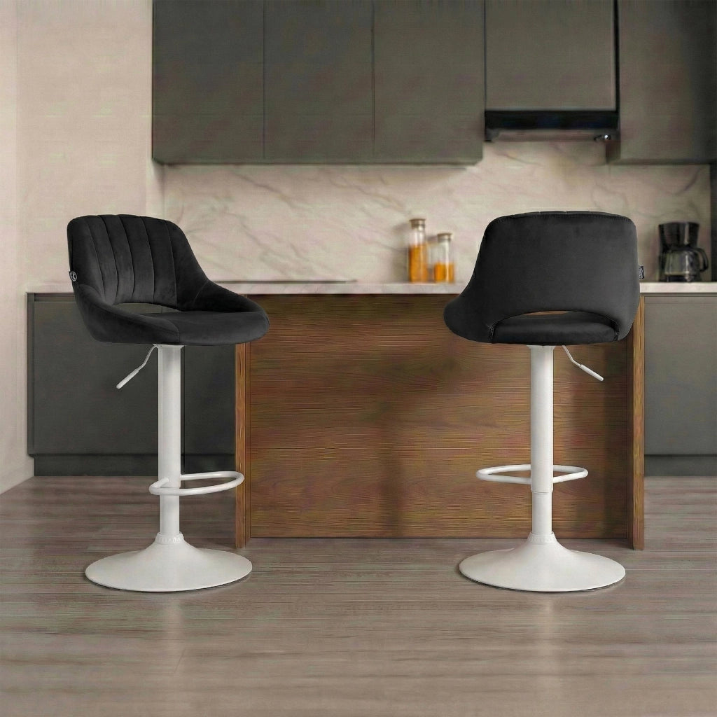 Set di 2 sgabelli da bar Milet Velvet L 6