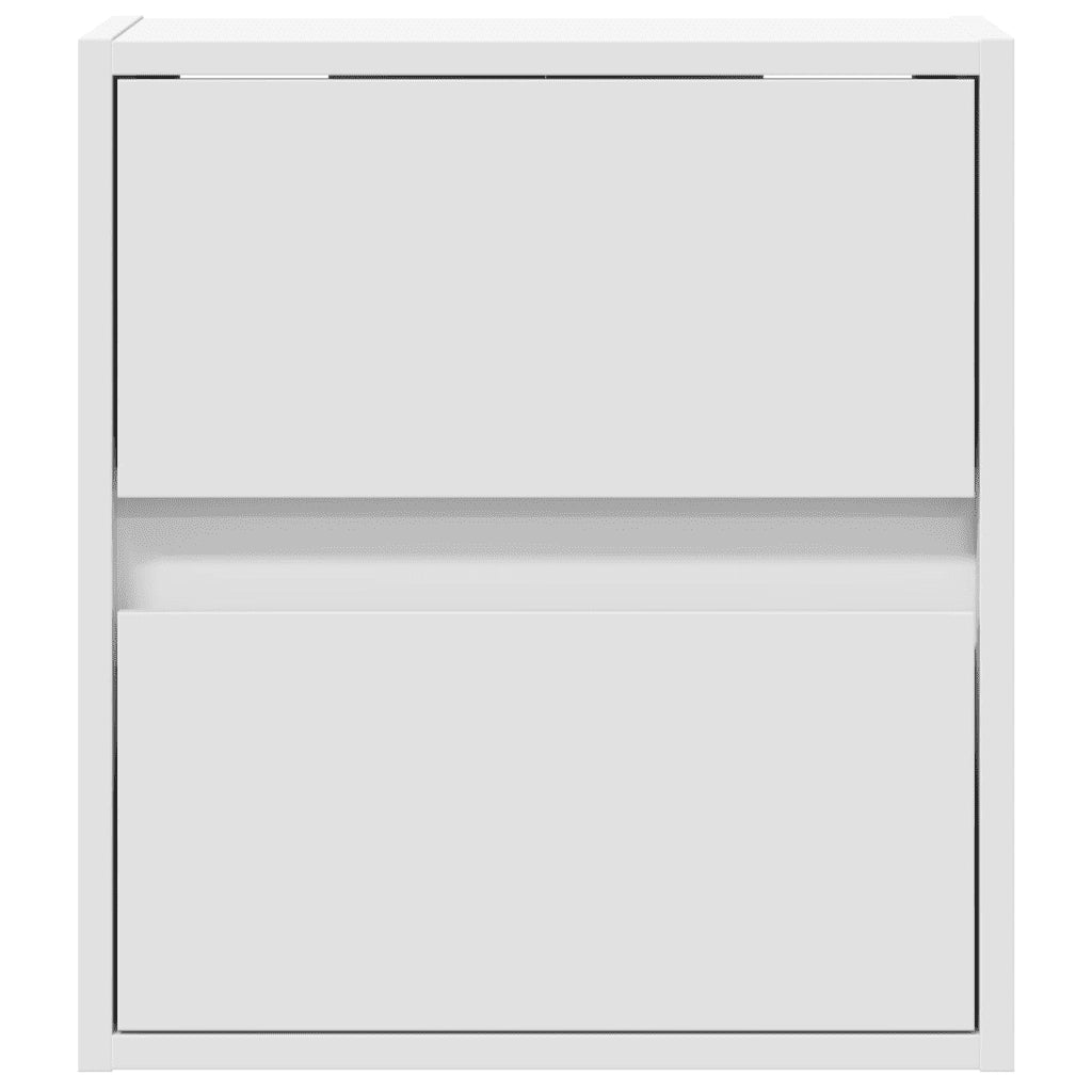 Mobili TV a Parete con Luci LED 2pz Bianchi 40x30x40 cm 852272