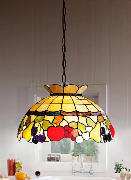 FRUIT SOSPENSIONE IN VETRO TIFFANY D.55CM 3 LUCI ATTACCO E27