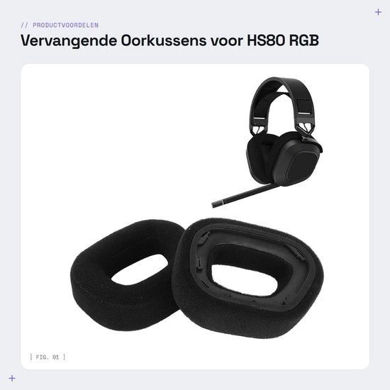 Orecchini di sostituzione per cuffie HS80 RGB