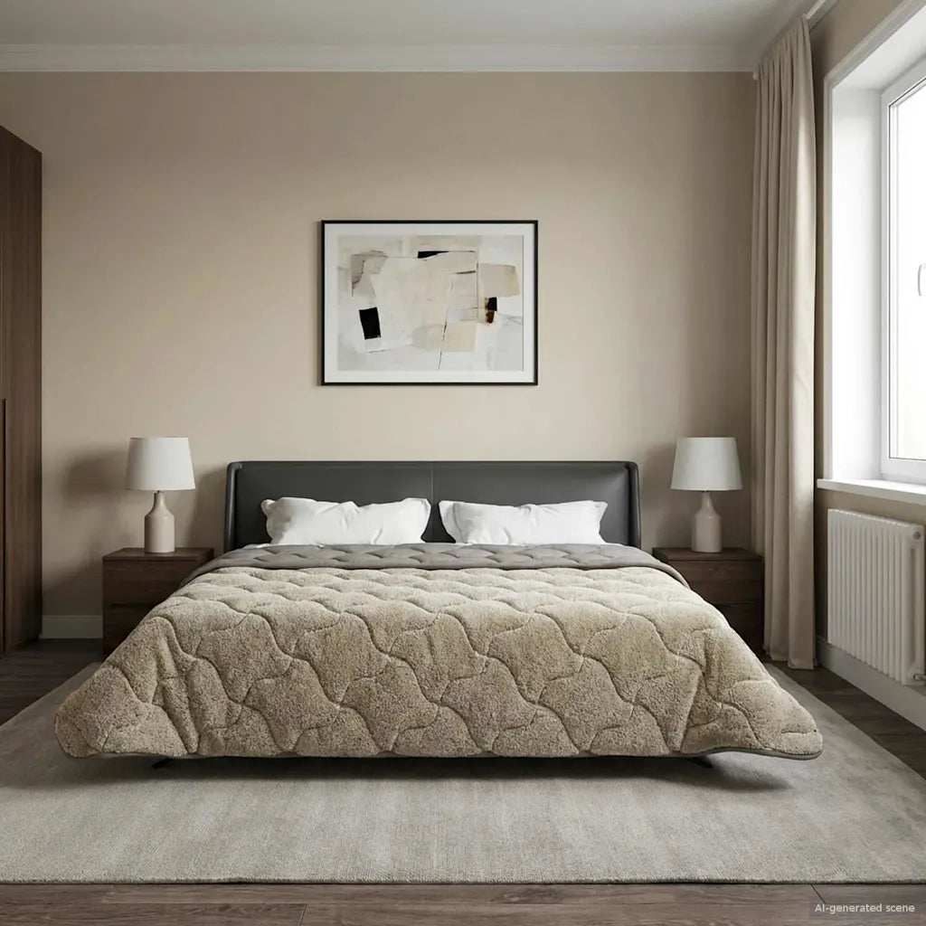 Piumone | Duvet Completo Annuale Trapuntato Grigio chiaro 200 x 200 cm