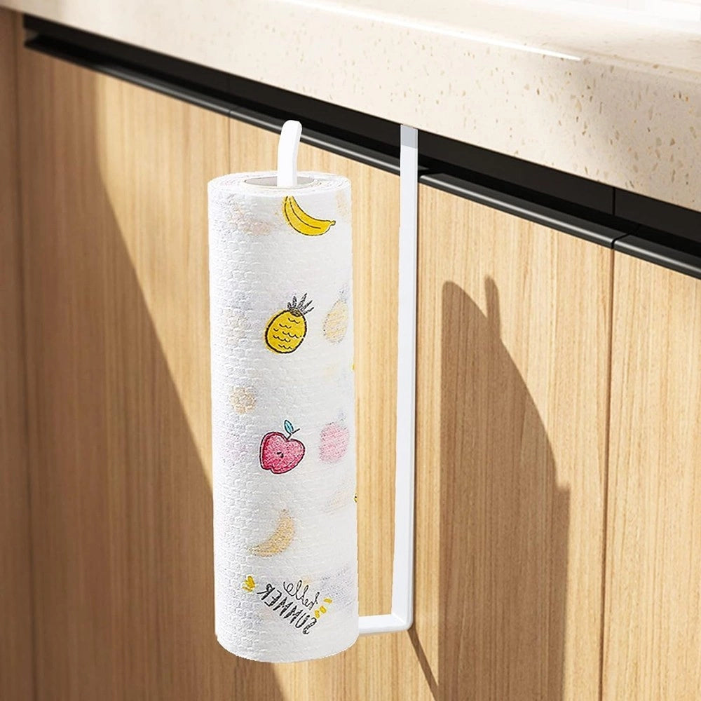 Trade Shop - Portarotolo 27cm Sottopensile Senza Forare Per Cucina Bagno Porta Asciugamano -