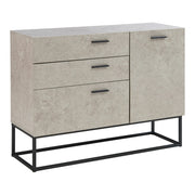 Credenza/cassettiera/mobile contenitore 75 x 100 x 35 cm soggiorno ingresso camera da letto grigio chiaro effetto cemento 03_0009031