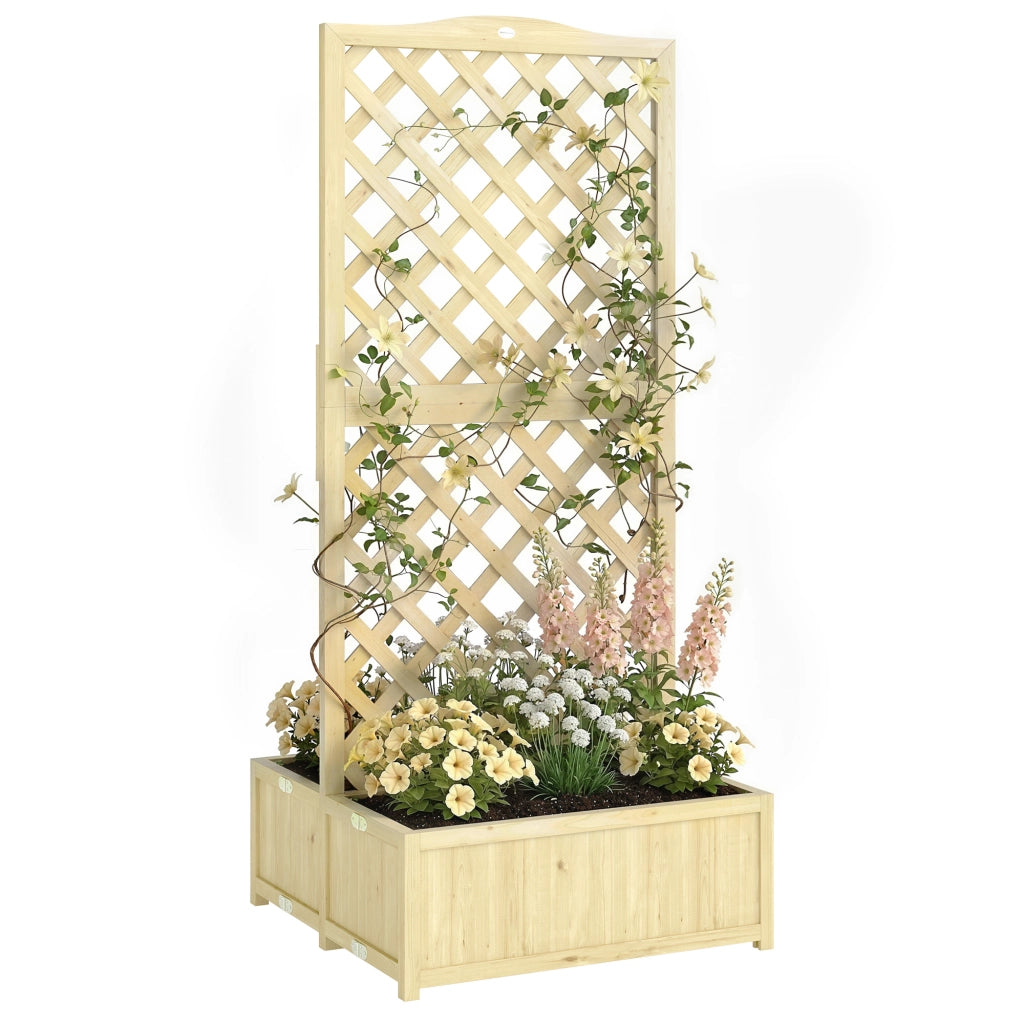 Fioriera a Griglia per Piante Rampicanti ¨C Minimal ¨C 73x70x170 cm Legno Naturale