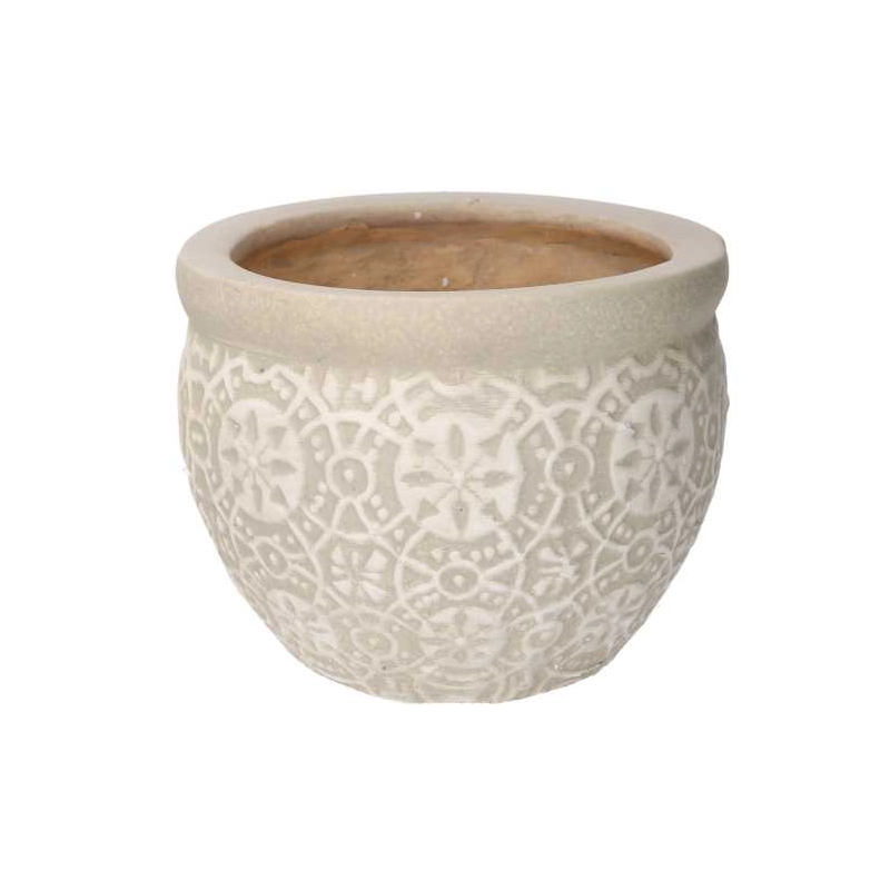 Coprivaso ceramica 1-3 decori bianco cmø30h21