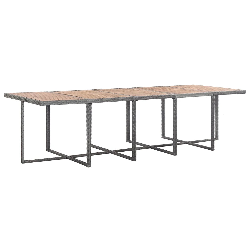 Set da Pranzo da Giardino 15 pz e Cuscini Polyrattan Antracite 46426
