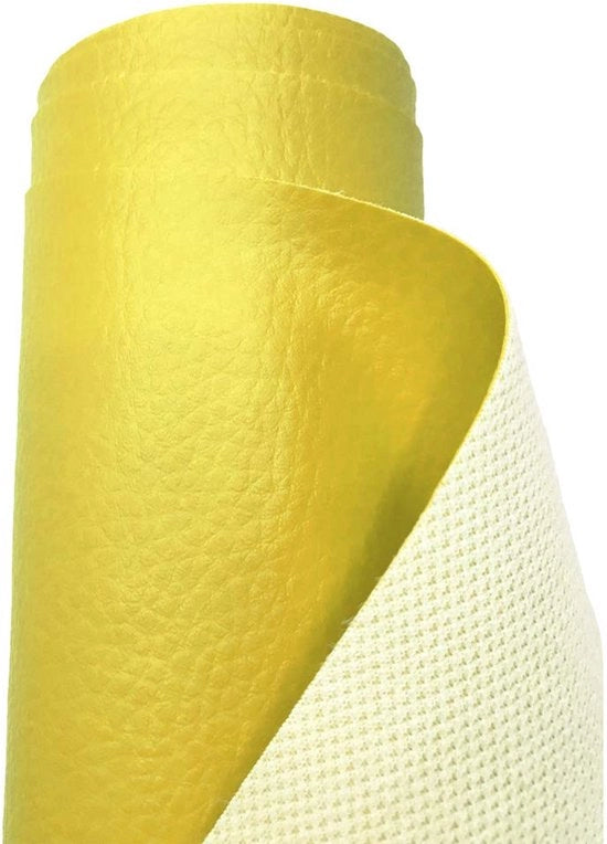 Pavimento in imitazione di legno con struttura a corda, impermeabile, venduto per metro - 200 cm x 140 cm (giallo)