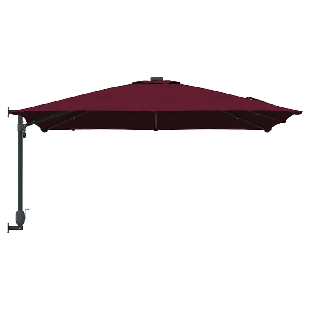 Moderno ombrellone da giardino basculante 248,5 x 247,5 x 160 cm con pratica illuminazione a LED in poliestere bordeaux 02_0058654