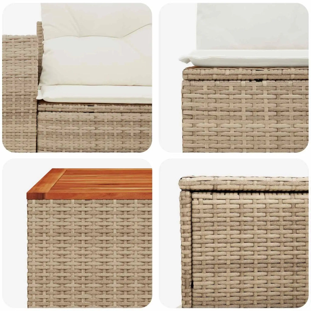 Set di divani 6 pz Beige e Bianco Crema 3447418
