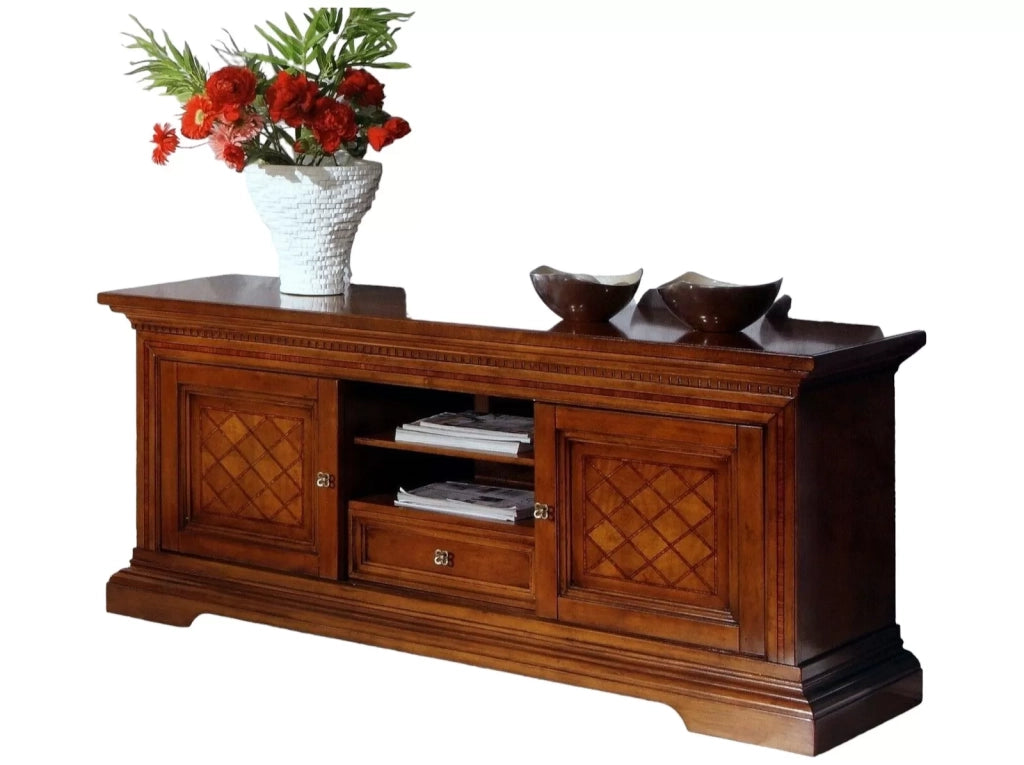 Porta tv in legno 2 ante scorrevoli noce bassano l.169 p.53 h.75 - Mobili 2G
