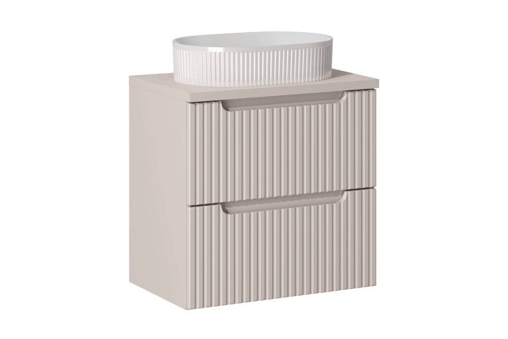 Set mobili bagno 60 cm con piano e lavabo da appoggio Beyond Nova Cashmere 60 x 1401 x 40 cm