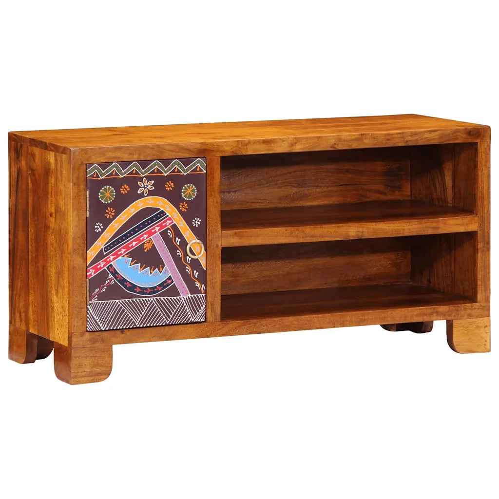 Mobile Porta TV Multicolore 90x30x45 Legno Massello di Acacia 4016505
