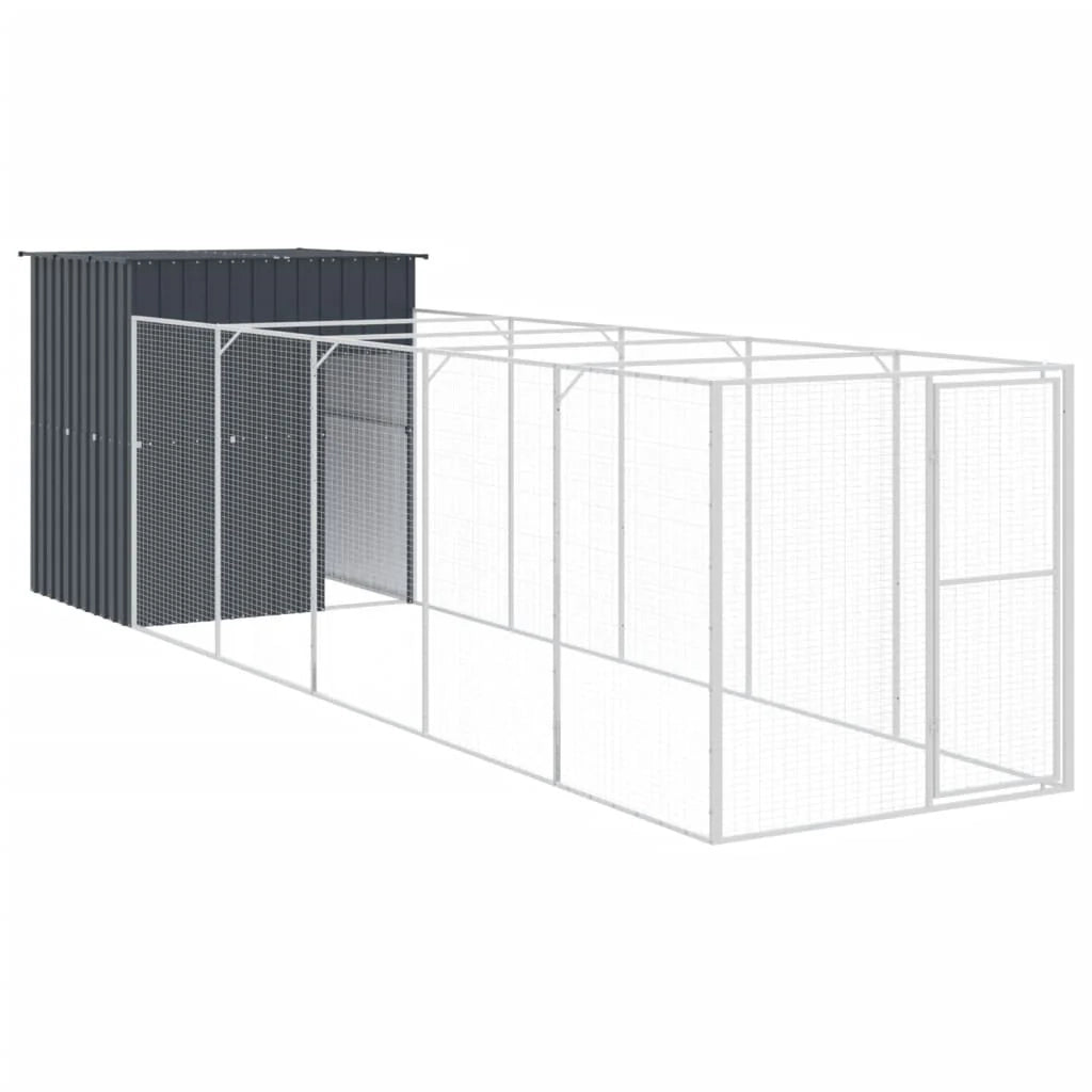 Cuccia per cani con recinto 165 x 659 x 181 cm antracite 02_0043474
