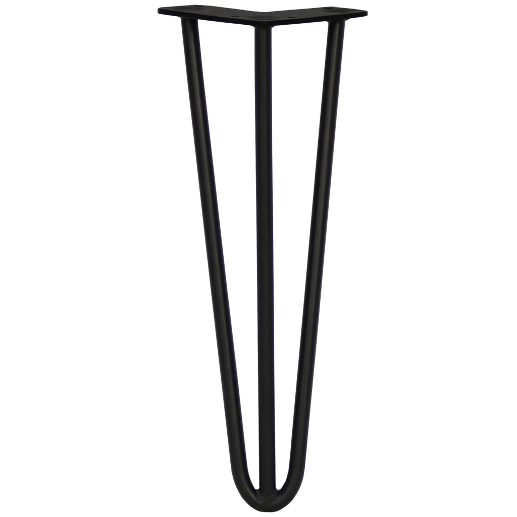 4 Gambe per Tavolo a Forcina SkiSki Legs 35,5cm Acciaio Nero 3 Rebbi 12mm