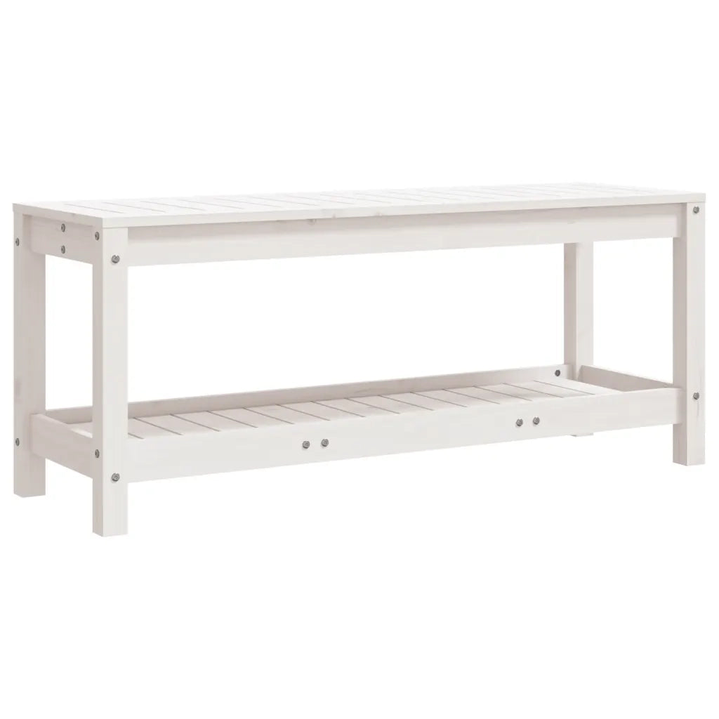 Panca da Giardino-Panca da esterno Bianca 108x35x45 cm Legno Massello di Pino