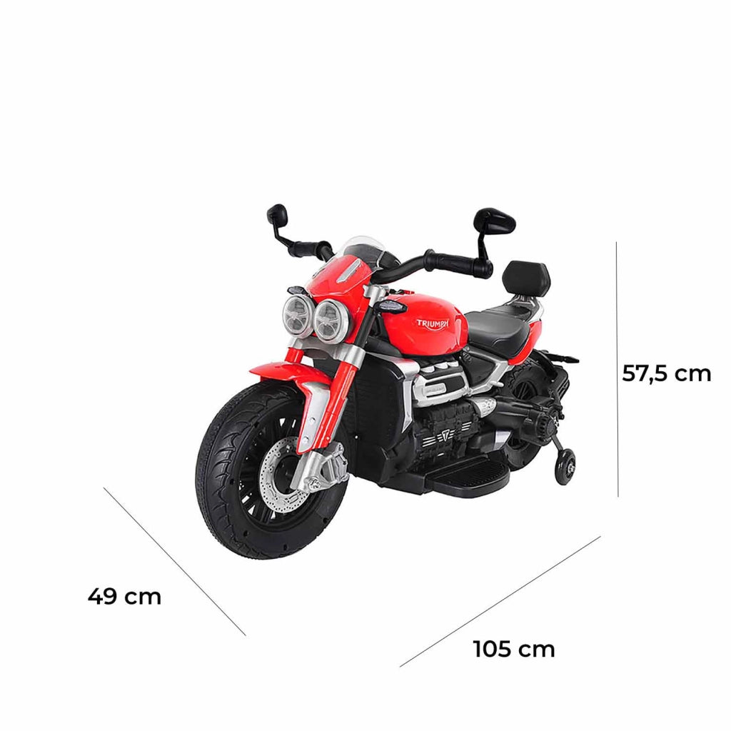 Moto Elettrica per Bambini 12V con Licenza Triumph Rocket 3GT Rossa