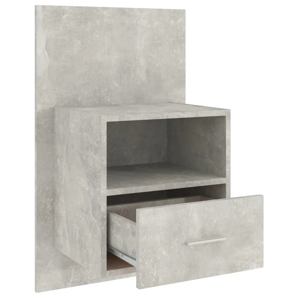 Comodino a Muro-Tavolino da notte Grigio Cemento