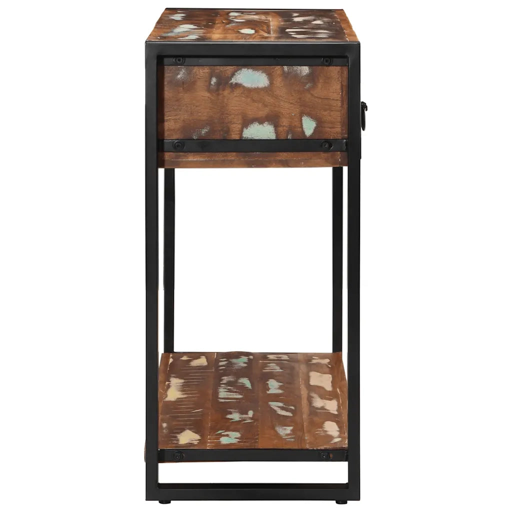 Tavolo Consolle Multicolore 100x35x75cm Legno Massello Recupero