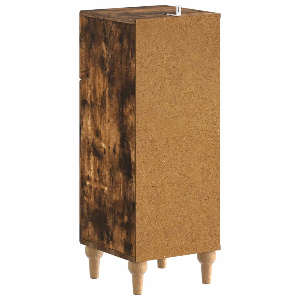 Mobiletto da Bagno ALKMAAR Rovere Fumo 30 x 31 x 80 cm 896170