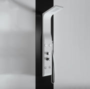 Pannello doccia idromassaggio in ABS verniciato a polvere finitura bianco opaco