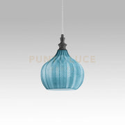 CLEOFE S/11 - LAMPADARIO SOSPESO 1 LUCE ATTACCO E27 IN VETRO COLORE COBALTO D.23CM