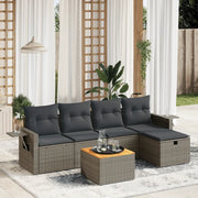 Set Divano da Giardino 6 pz con Cuscini Grigio in Polyrattancod mxl 89741