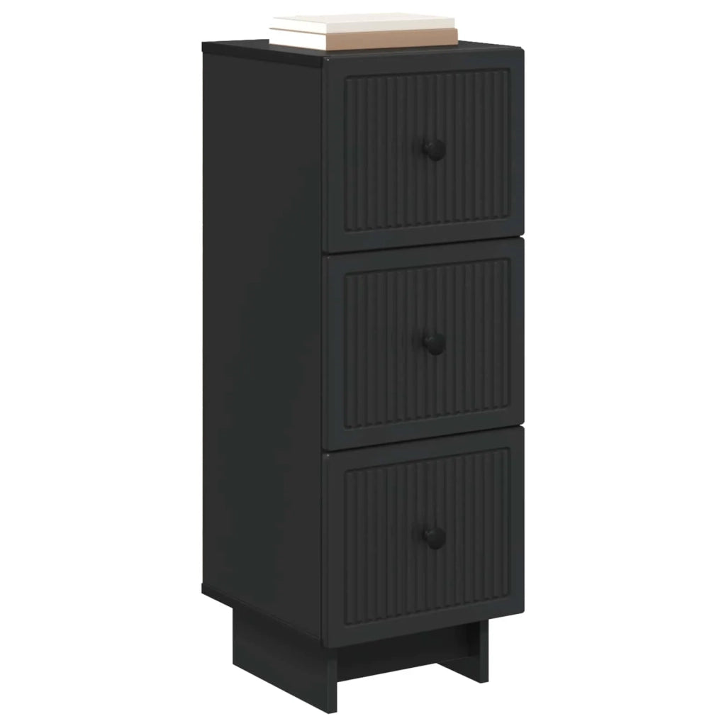 Mobile con Cassetti Nero 33 x 34,5 x 90 cm Legno ingegnerizzato 893926
